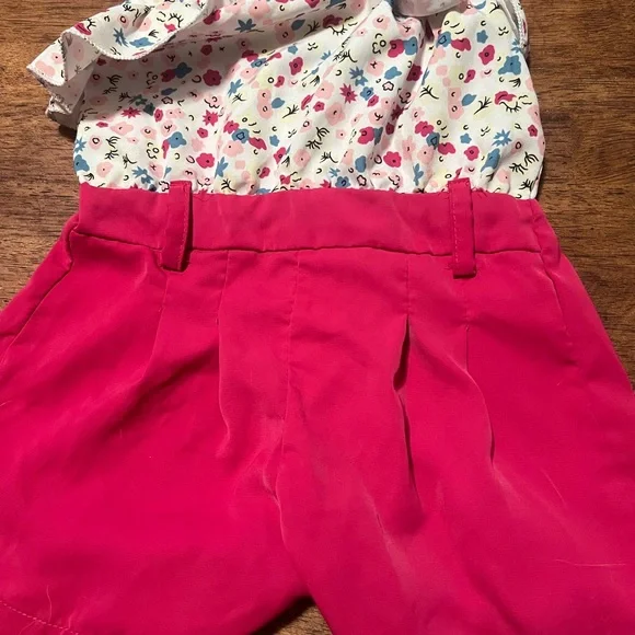 SHEIN Floral Ruffle Jumpsuit in Pink and White - Picture 2 of 3